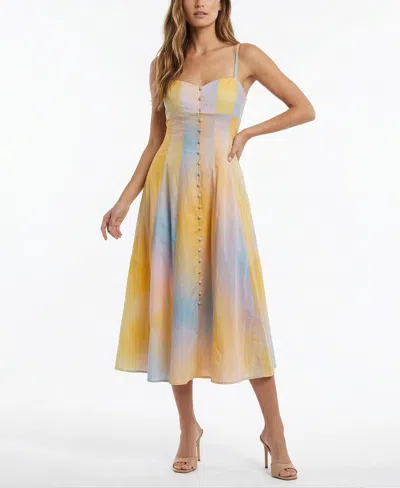 Taylor Women's Sleeveless A-line Sweetheart Neck Button-front Dress In Multi