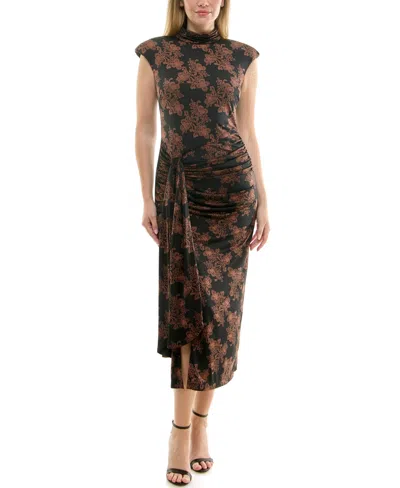 Taylor Women's Sleeveless Mock-neck Bodycon Dress In Burgundy