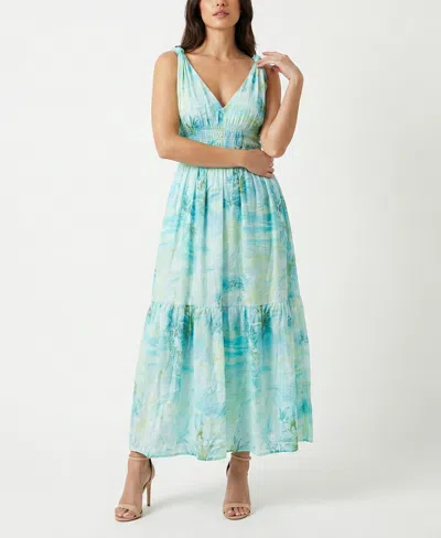 Taylor Women's Smocked Waist V-neck Dress In Multi