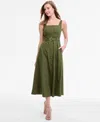 Taylor Women's Square-neck Button-front A-line Dress