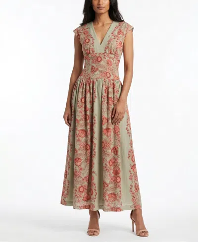 Taylor Women's V-neck Floral Print A-line Dress In Multi