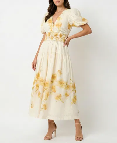 Taylor Women's Watercolor Floral Smocked A-line Dress In Multi