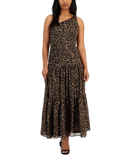 Taylor Womens Animal Print Chiffon Maxi Dress In Multi | ModeSens