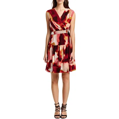 Taylor Womens Belted Chiffon Cocktail And Party Dress In Multi