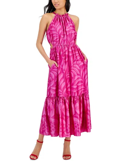 Taylor Womens Cut-out Polyester Maxi Dress In Pink