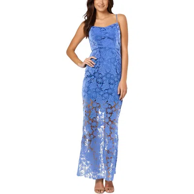 Taylor Womens Lace-up Lace Evening Dress