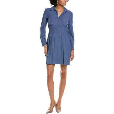 Taylor Womens Pleated Chambray Fit & Flare Dress In Multi