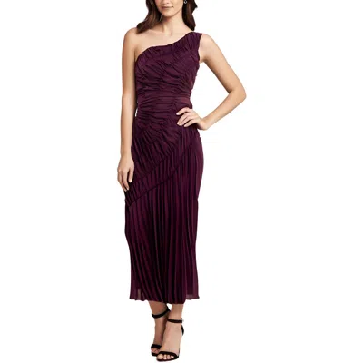 Taylor Womens Ruched Satin Evening Dress In Purple