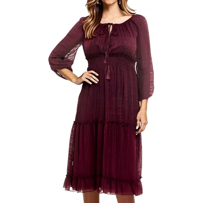 Taylor Womens Tiered Chiffon Fit & Flare Dress