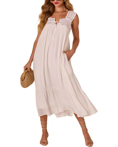 Tazga Sleeveless Midi Dress In Neutral