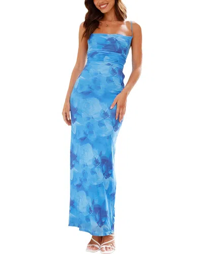 Tazga Sleeveless Print Maxi Dress In Multi