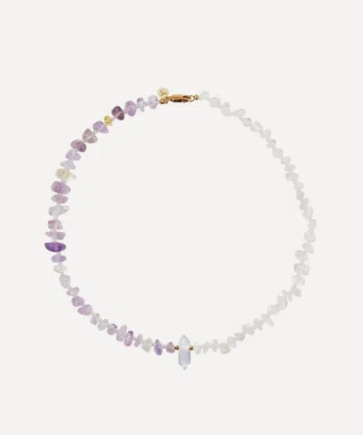 Tbalance Crystals Point Ametrine And Clear Quartz Crystal Healing Gemstone Necklace In Multi