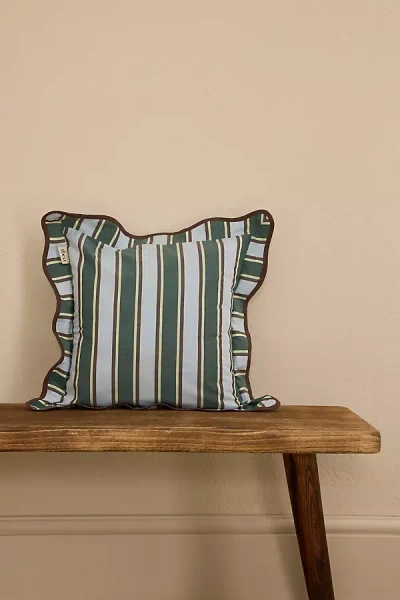 Tbco Blue Stripe Bow Square Cushion