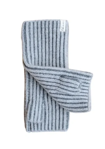 Tbco Cashmere & Merino Ribbed Two-tone Wrist Warmers In Blue