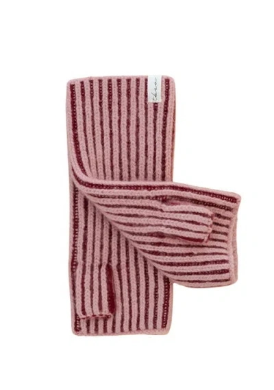 Tbco Cashmere & Merino Ribbed Two-tone Wrist Warmers In Red