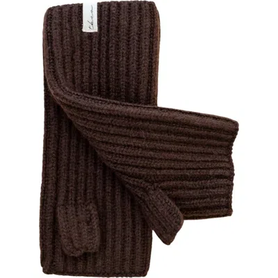 Tbco Cashmere & Merino Ribbed Wrist Warmers In Brown