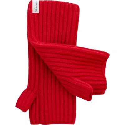 Tbco Cashmere & Merino Ribbed Wrist Warmers In Red