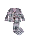 Tbco Cotton Harlequin Collar Pajamas In Multi