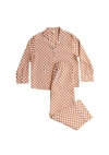 Tbco Cotton Long Sleeve Pajamas In Brown