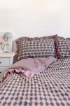 Tbco Cotton Ruffle Duvet Bedding Set In Pink Harlequin At Urban Outfitters In Pink