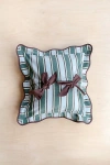 Tbco Cotton Stripe Bow Pillowcase In Blue Stripe At Urban Outfitters In Green
