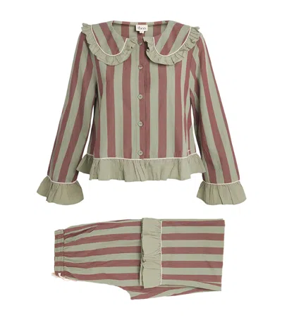 Tbco Cotton Stripe Ruffle Pyjama Set