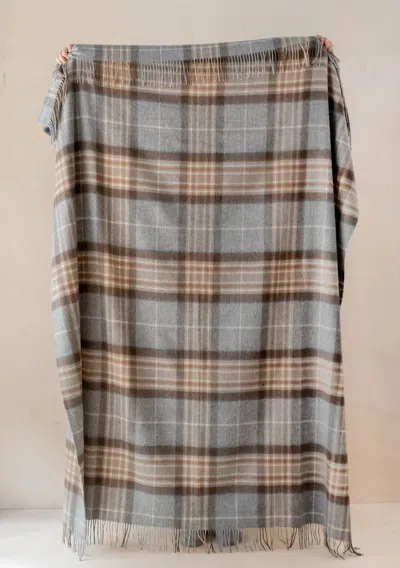 Tbco Lambswool Blanket In Mackellar Tartan In Gray