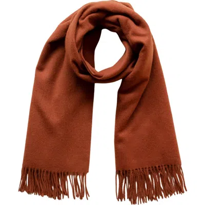 Tbco Lambswool Block Color Blanket Scarf In Brown