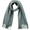 Tbco Lambswool Block Color Blanket Scarf In Green