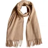 Tbco Lambswool Block Color Blanket Scarf In Brown