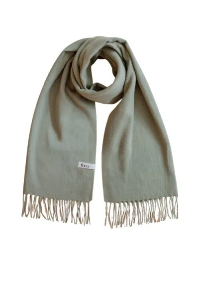 Tbco Lambswool Block Color Oversized Scarf In Green