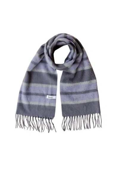 Tbco Lambswool Geomteric Pattern Oversized Scarf In Gray