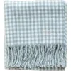 Tbco Lambswool Gingham Baby Blanket In Blue