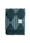 Tbco Lambswool Jaquard Throw Blanket In Green