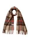 Tbco Lambswool Tartan Scarf In Brown