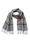 Tbco Lambswool Tartan Scarf In Blue