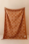 Tbco Lambswool Throw Blanket In Almond Celestial Tile At Urban Outfitters In Orange