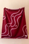 Tbco Lambswool Throw Blanket In Red Wave At Urban Outfitters