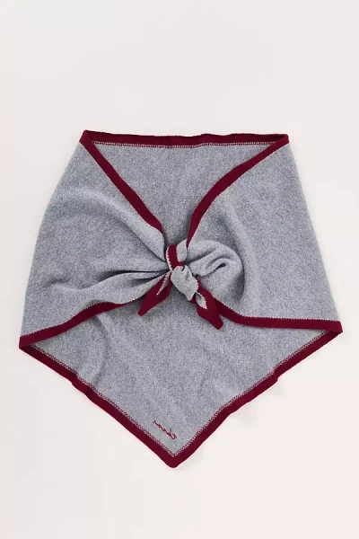 Tbco Large Triangle Wool Scarf In Gray