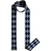 Tbco Merino Wool Harlequin Skinny Scarf In Blue