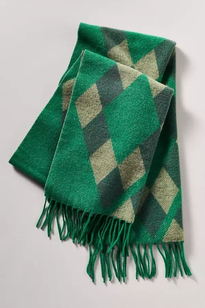 Tbco Oversized Fringe Scarf In Green
