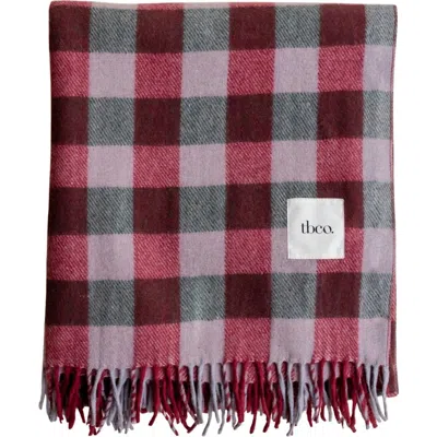 Tbco Recycled Wool Checkered Throw Blanket In Multi