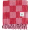Tbco Recycled Wool Checkered Throw Blanket In Pink