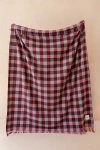 Tbco Recycled Wool Gingham Throw Blanket In Wine Gingham At Urban Outfitters In Multi