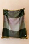 Tbco Recycled Wool Plaid Throw Blanket In Green Frame Check At Urban Outfitters