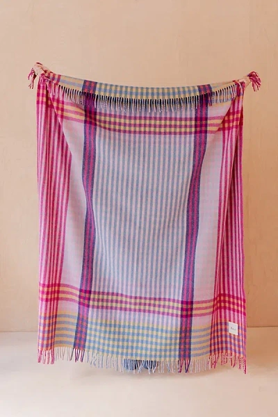 Tbco Recycled Wool Plaid Throw Blanket In Pink Micro Gingahm At Urban Outfitters In Multi
