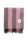 Tbco Recycled Wool Stripe Throw Blanket In Pink