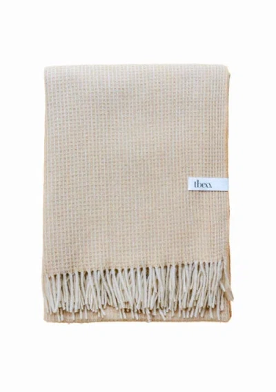 Tbco Recycled Wool Waffle Throw Blanket In Neutral