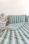 Tbco Striped Cotton Duvet Bedding Set In Blue Stripe At Urban Outfitters In Green