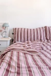 Tbco Striped Cotton Duvet Bedding Set In Pink Stripe At Urban Outfitters